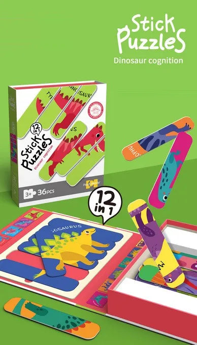 HKM-445715 36PCS Baby Matching Card Puzzle Set - Educational Cartoon Animal Jigsaw Toys for Kids