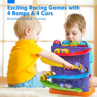HKM-296531 2 in 1 Penguin Hammer Pounding Ball Ramp Toy for Kids, Educational Roller Coaster Play Set