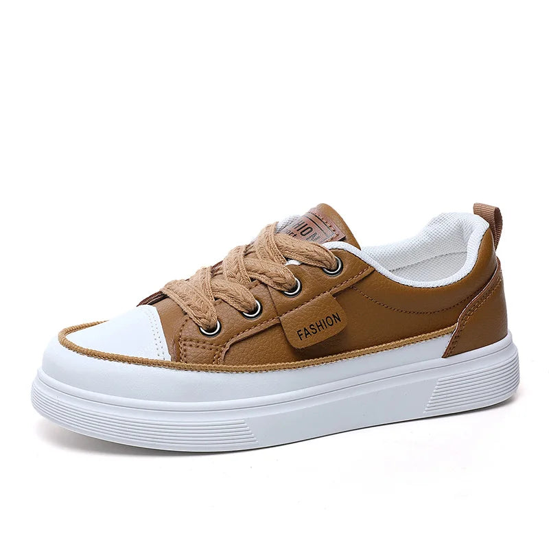 HKM-311059 YQ30 Summer New Casual Little White Shoes Leather Elevated Thin Sole Durable Versatile Board Shoes