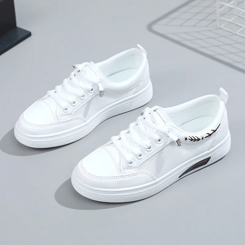 HKM-114451 K1012 New Mesh Women's Board Shoes Summer Thick Sole Versatile Sports Shoes Casual Student Running Shoes