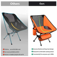 HKM-585043 Portable 7075 Aluminum Folding Moon Chair for Outdoor Activities, Includes Carry Bag