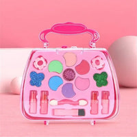 HKM-523603 Kids Pretend Play Makeup Set with Washable Eyeshadow and Lipsticks, Includes Cosmetic Bag, Perfect for Ages 2-13