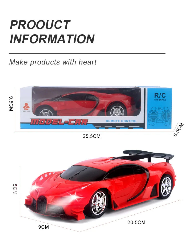 KTX-205907 Children's Remote Control Racing Car - 1:18 Scale Simulation Four-Way Vehicle