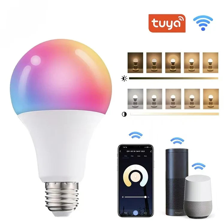 KTX-293587 Smart RGBW LED Light Bulb E27 E26 B22 - Multi-Colour 10W Bluetooth Compatible with Smart Life App