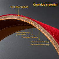 HKM-452819 Leather Weightlifting Belt - 10mm Thick Cowhide, 4-Layer Design, Lever Closure