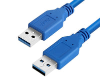 HKM-000019 USB 3.0 A Male to A Male Data Transfer Cable, 60CM, Blue/Black, High-Speed Connection