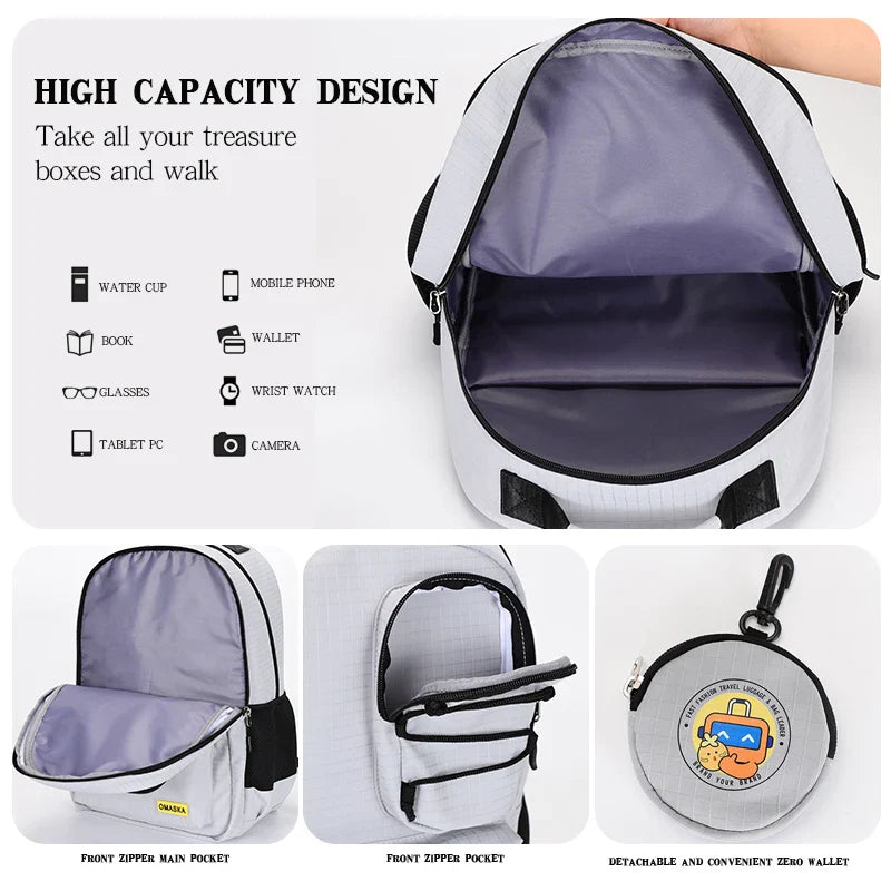 HKM-000019 Women’s 17-Inch College Laptop Backpack for Students with Multiple Compartments