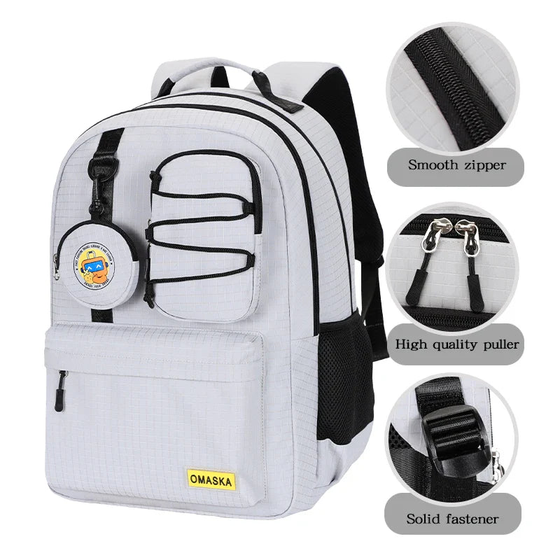 HKM-000019 Women’s 17-Inch College Laptop Backpack for Students with Multiple Compartments