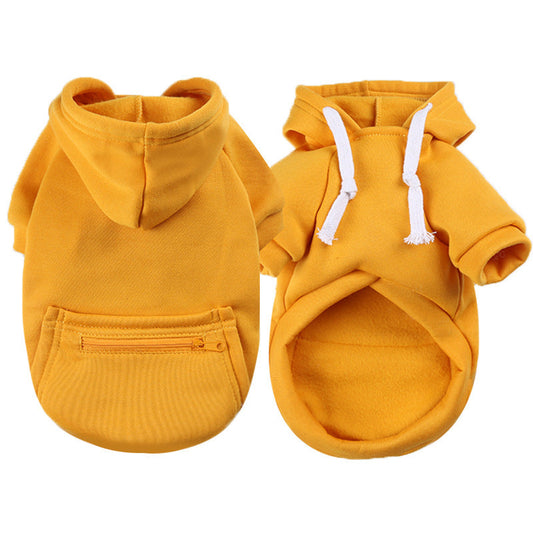 HKM-0000317 Cozy Zipper Pocket Sweater for Dogs & Cats - Warm Polyester Knit in Various Sizes