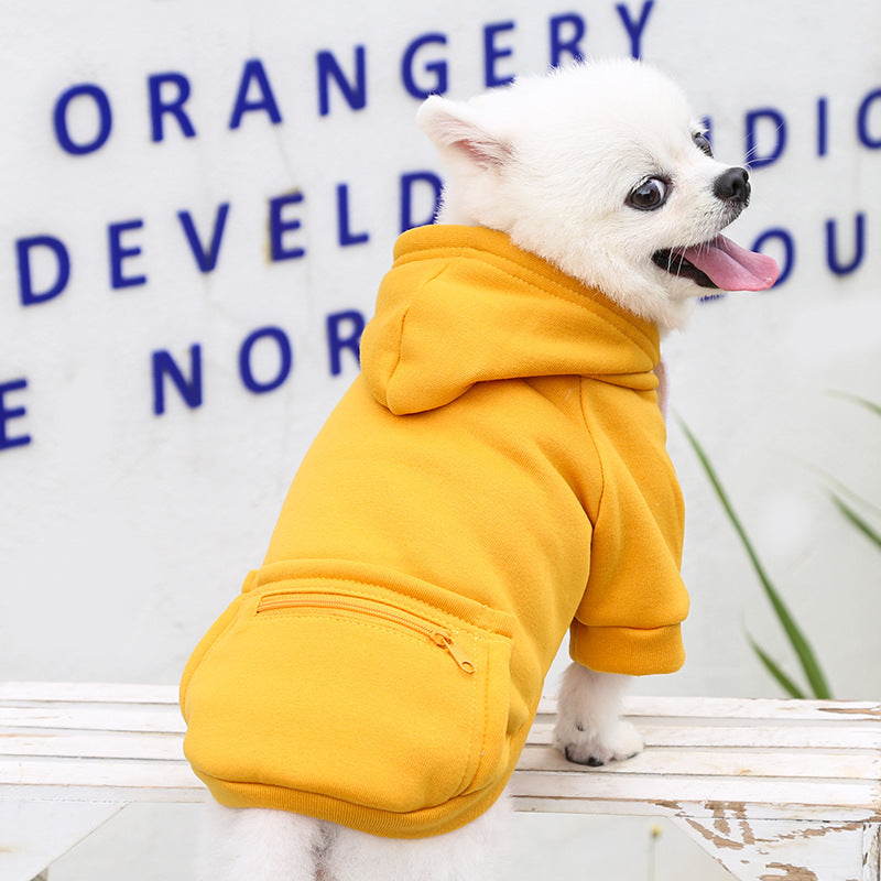 HKM-0000317 Cozy Zipper Pocket Sweater for Dogs & Cats - Warm Polyester Knit in Various Sizes
