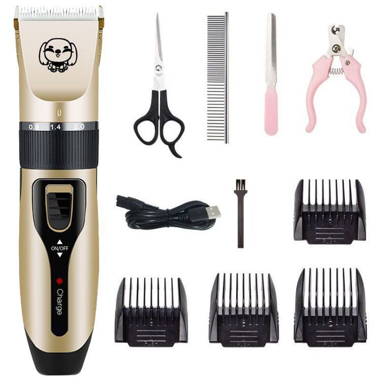 HKM-0000829 Rechargeable Electric Dog Hair Trimmer with Detachable Titanium Ceramic Blade and Quiet Operation
