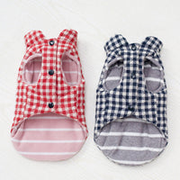 HKM-0001597 Cozy Cotton Plaid Vest with Peach Heart Design for Dogs