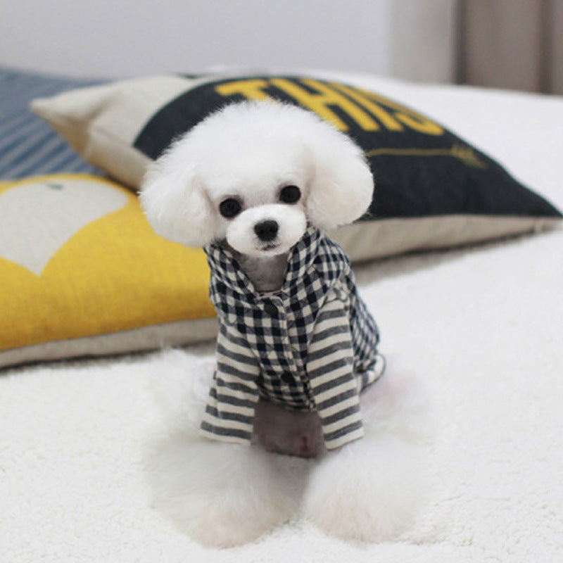 HKM-0001597 Cozy Cotton Plaid Vest with Peach Heart Design for Dogs