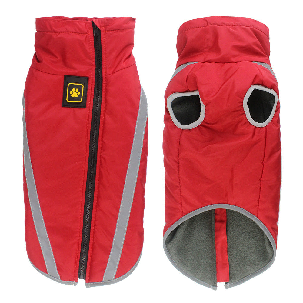 HKM-0003389 Reflective Padded Warm Jacket for Dogs - Blue, Turmeric, Red, Rose Red, Sizes XL to 6XL