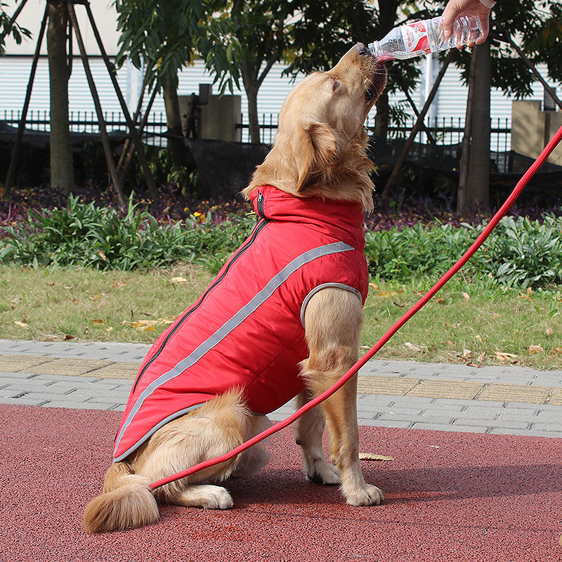 HKM-0003389 Reflective Padded Warm Jacket for Dogs - Blue, Turmeric, Red, Rose Red, Sizes XL to 6XL