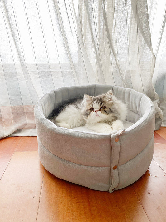 HKM-0005053 Cylindrical Multifunctional Pet Bed ¨C Cozy All-Season Cat House with Removable Plush Interior