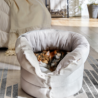 HKM-0005053 Cylindrical Multifunctional Pet Bed ¨C Cozy All-Season Cat House with Removable Plush Interior