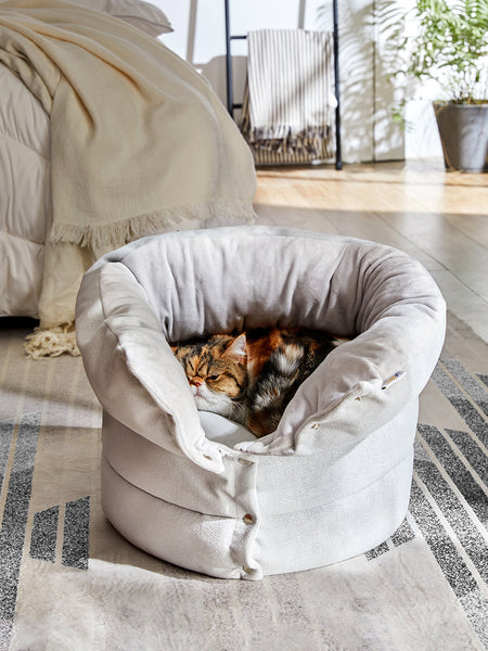 HKM-0005053 Cylindrical Multifunctional Pet Bed ¨C Cozy All-Season Cat House with Removable Plush Interior