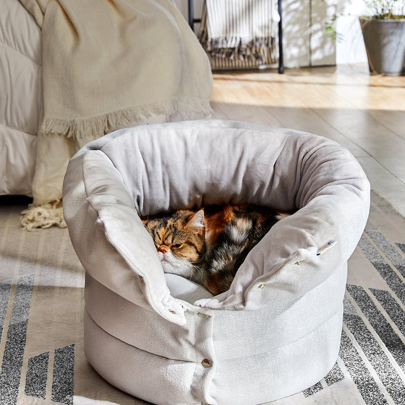 HKM-0005053 Cylindrical Multifunctional Pet Bed ¨C Cozy All-Season Cat House with Removable Plush Interior
