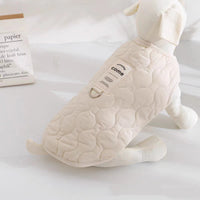 HKM-0005565 Warm Fleece-Lined Pet Vest in Army Green & Milky White, Thickened for Winter Comfort