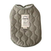 HKM-0005565 Warm Fleece-Lined Pet Vest in Army Green & Milky White, Thickened for Winter Comfort