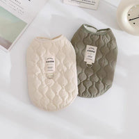 HKM-0005565 Warm Fleece-Lined Pet Vest in Army Green & Milky White, Thickened for Winter Comfort