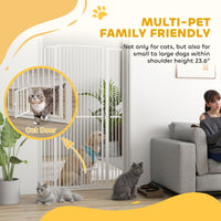 HKM-0006461 67" Extra Tall Pet Gate with Cat Door, 30"-41" Width, 1.4" Bar Spacing, Extensions Included, Durable Steel Construction