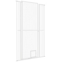 HKM-0006461 67" Extra Tall Pet Gate with Cat Door, 30"-41" Width, 1.4" Bar Spacing, Extensions Included, Durable Steel Construction