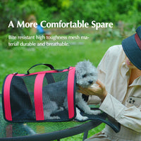 HKM-0007229 Portable Pet Carrier Bag for Cats and Dogs - Foldable Design with Base - Available in Red and Black