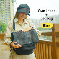 HKM-0007229 Portable Pet Carrier Bag for Cats and Dogs - Foldable Design with Base - Available in Red and Black