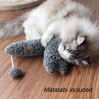 HKM-0008253 Cat Shaped Catnip Pillow Toy for Indoor Cats and Kittens – Soft, Safe, and Anxiety-Relieving