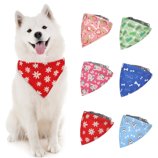 HKM-0008381 Cartoon Pet Saliva Towel - Triangular Shape, Multiple Colors Available