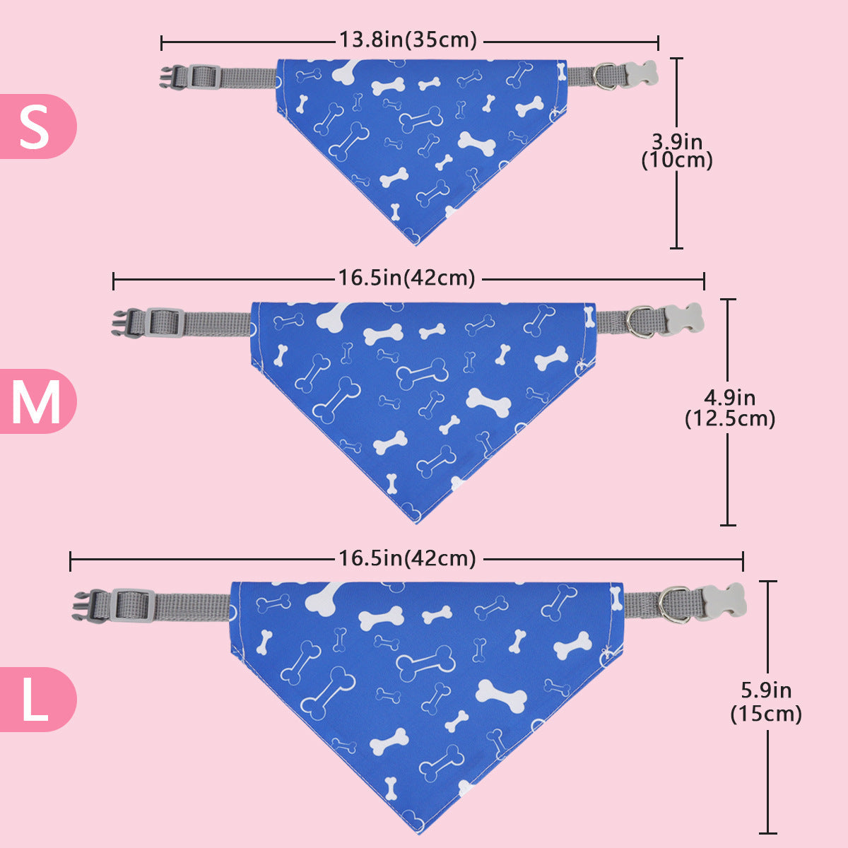 HKM-0008381 Cartoon Pet Saliva Towel - Triangular Shape, Multiple Colors Available