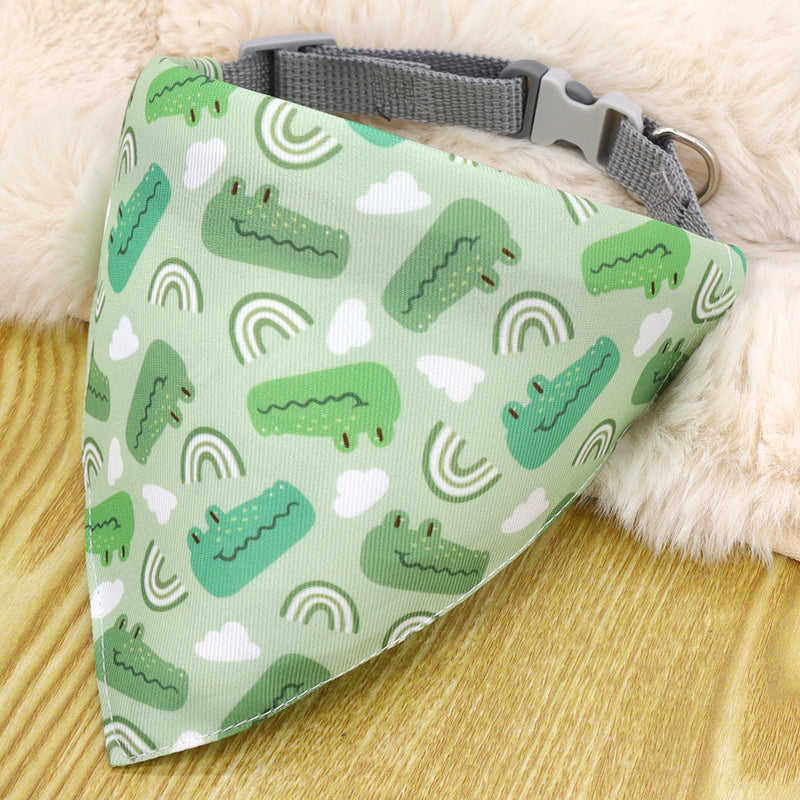 HKM-0008381 Cartoon Pet Saliva Towel - Triangular Shape, Multiple Colors Available
