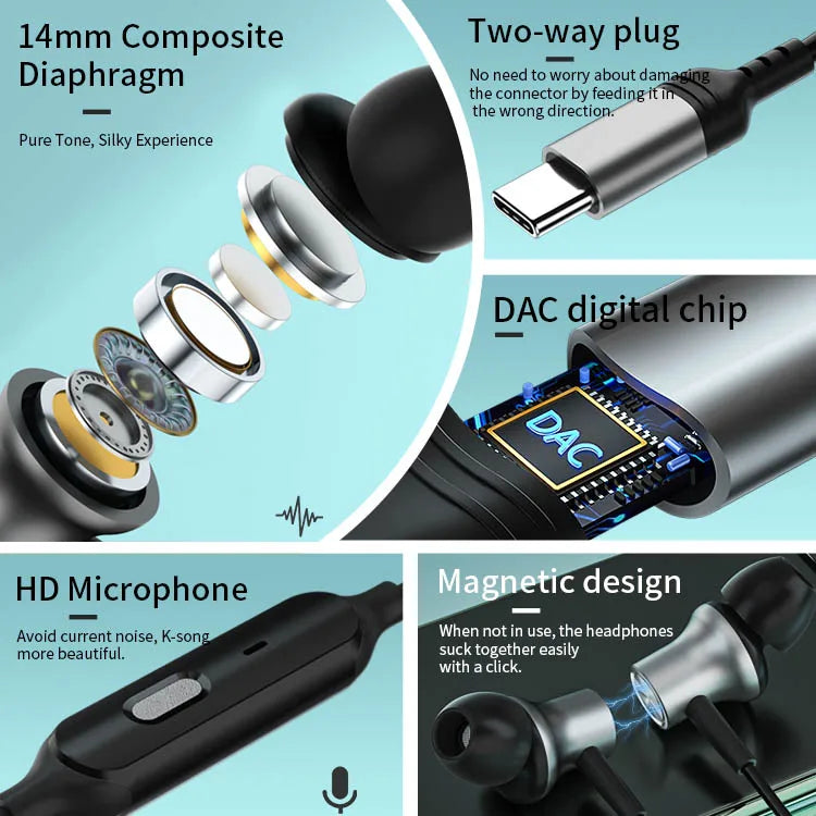 HKM-000851 Wired In-Ear Microphone Earphones for Live Broadcast, K-Song, Singing, and Gaming