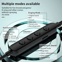 HKM-000851 Wired In-Ear Microphone Earphones for Live Broadcast, K-Song, Singing, and Gaming