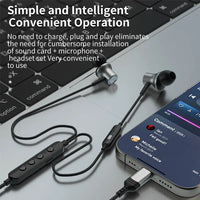 HKM-000851 Wired In-Ear Microphone Earphones for Live Broadcast, K-Song, Singing, and Gaming