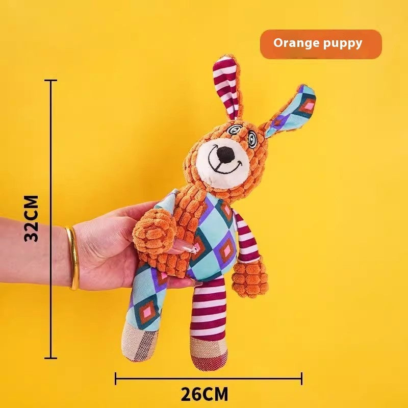 HKM-0010429 Puppy Plush Toy - Bite-Resistant Molar Relief with Multiple Color Options