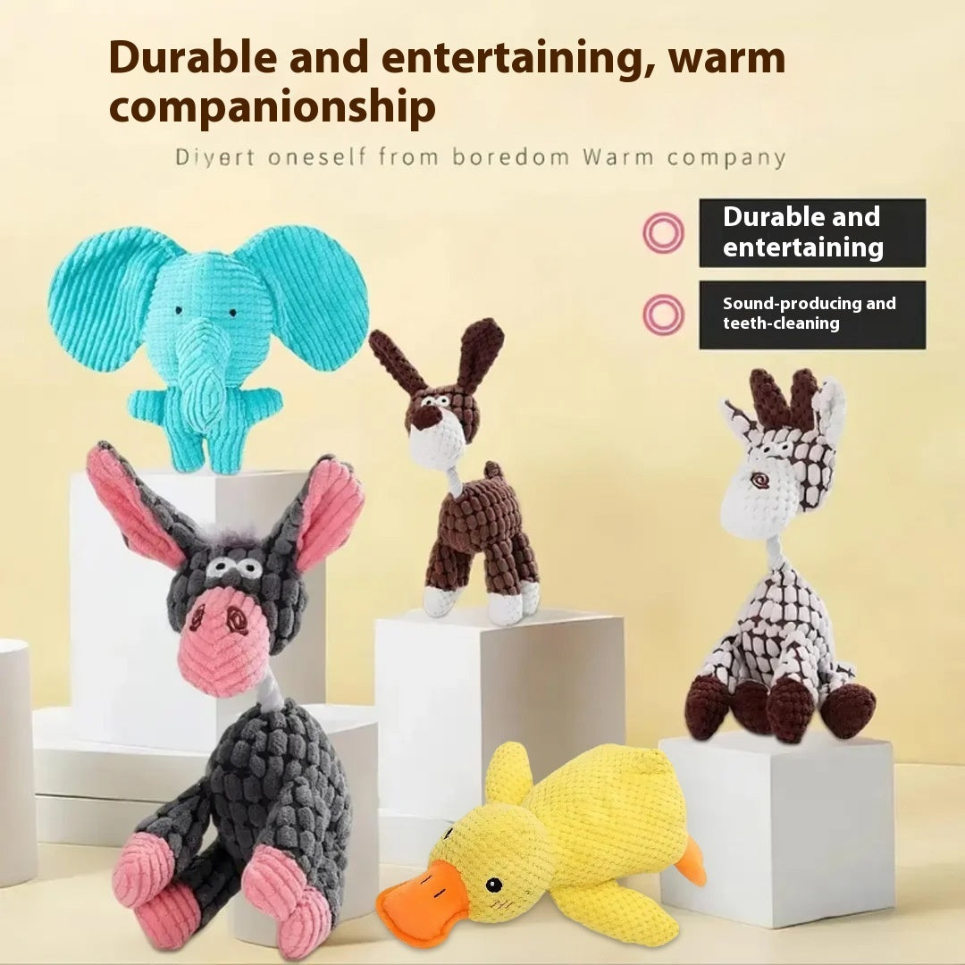 HKM-0010429 Puppy Plush Toy - Bite-Resistant Molar Relief with Multiple Color Options