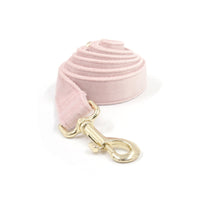 HKM-0010557 Pink Velvet Dog Collar and Leash Set with Bow Knot and Garbage Bag Holder