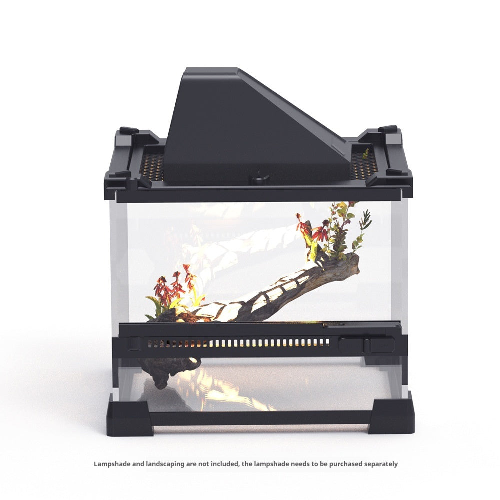 HKM-0010813 Transparent Glass Cylinder for Climbing Pets - Turtle & Lizard Feeding Box