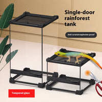 HKM-0010813 Transparent Glass Cylinder for Climbing Pets - Turtle & Lizard Feeding Box