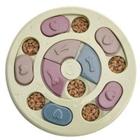 HKM-0010941 Pet Slow Feeder Dog Bowl in Pink, Green, and Blue - Interactive Turntable Design for Engaging Mealtime
