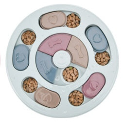 HKM-0010941 Pet Slow Feeder Dog Bowl in Pink, Green, and Blue - Interactive Turntable Design for Engaging Mealtime