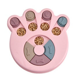 HKM-0010941 Pet Slow Feeder Dog Bowl in Pink, Green, and Blue - Interactive Turntable Design for Engaging Mealtime