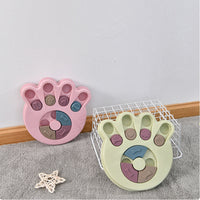 HKM-0010941 Pet Slow Feeder Dog Bowl in Pink, Green, and Blue - Interactive Turntable Design for Engaging Mealtime