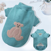 HKM-0011325 Warm Embroidered Bear Pet Shirt with Stripes in Multiple Colors