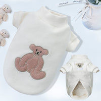 HKM-0011325 Warm Embroidered Bear Pet Shirt with Stripes in Multiple Colors