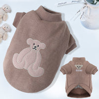 HKM-0011325 Warm Embroidered Bear Pet Shirt with Stripes in Multiple Colors