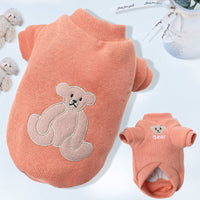 HKM-0011325 Warm Embroidered Bear Pet Shirt with Stripes in Multiple Colors